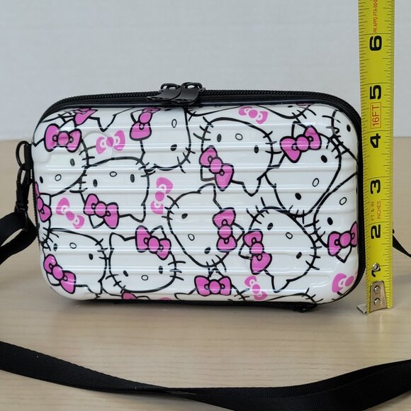 Hello Kitty Sanrio Hard Case Pink White Handbag Crossbody Bag Adjustable Strap - Picture 10 of 11